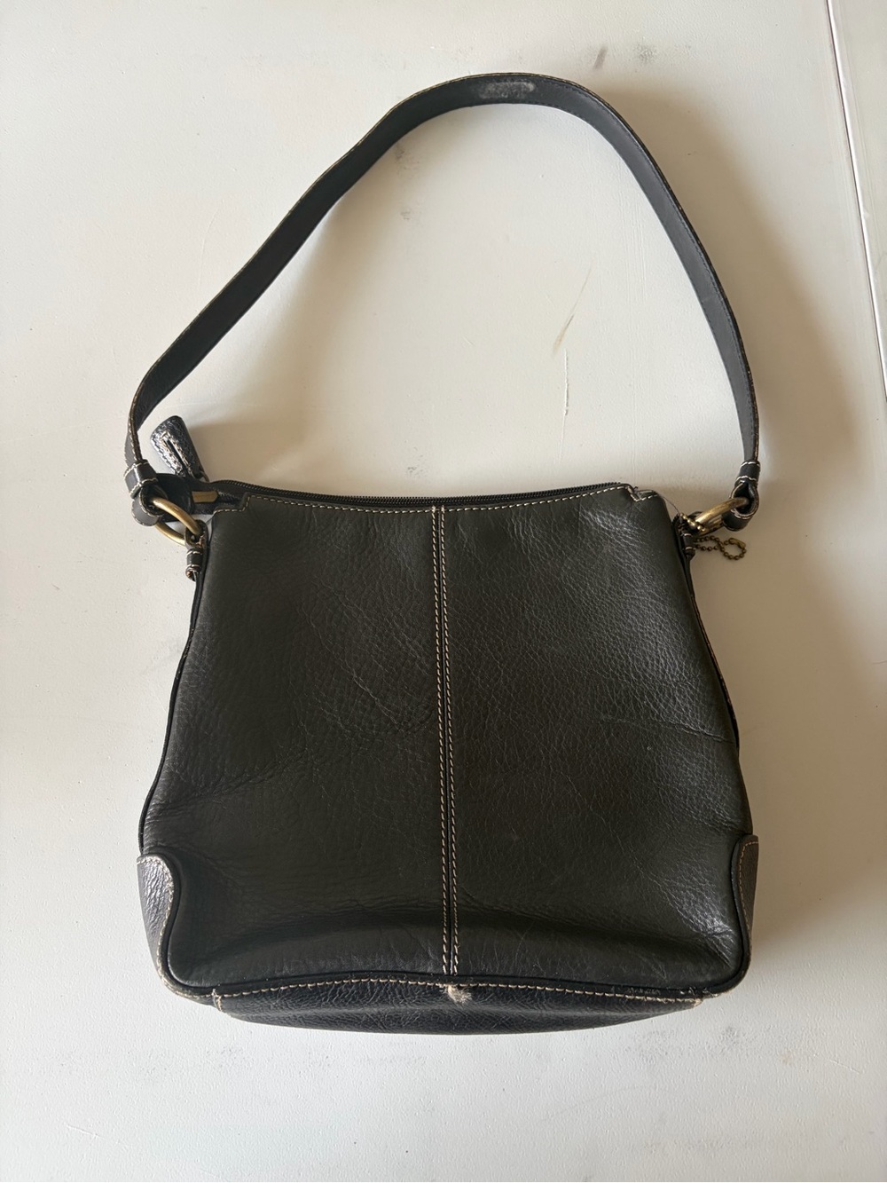Fossil Purse Shoulder Bag Leather Black